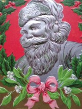 Vintage Santa Claus Christmas Postcard P Sander Silver Faced Saint Nick Embossed - £11.70 GBP