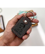Key Ring Key Chain Nikola Tesla Leather colour Black handmade - £19.75 GBP
