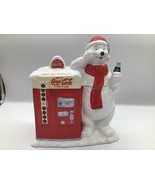 COCA-COLA Polar Bear Cookie Jar w/ Vintage Vending Machine Houston Harve... - €29,69 EUR