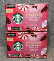 2 - Starbucks Peppermint Mocha Coffee 10 K-Cups, Limited Edition BB 03/2024 - £18.30 GBP