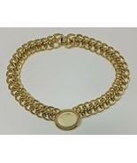 Vintage MONET Cream OVAL CABOCHON GOLD TONE CHAINS CHUNKY NECKLACE - £53.05 GBP