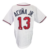 Ronald Acuna Jr Signé Personnalisé Blanc Pro-Style Baseball Jersey JSA ITP - $164.89