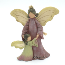 MOTHER &amp; DAUGHTER angel Christmas tree ornament - cherish love 2009 resin - $13.00