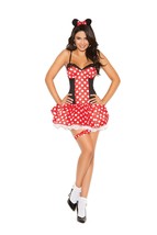 Elegant Moments Miss Mouse Minnie Halloween Roleplay Costume Small Red - £37.71 GBP