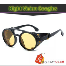 Retro Steampunk Night Vision Mens Round Sunglasses - $27.77