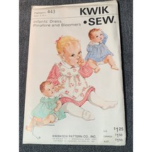 Kwik Sew Infants Dress Pinafore Bloomers Sewing Pattern sz S-L 443 - uncut - £9.93 GBP