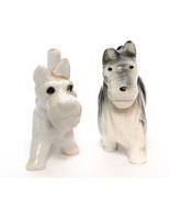 Pair of Miniature Schnauzer Dog Figurine Ceramic Vintage  - £11.87 GBP