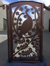 Peacock Metal Gate, Custom Art Pedestrian Walk Thru Entry Steel Garden_3... - $1,299.00
