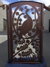 Peacock Metal Gate, Custom Art Pedestrian Walk Thru Entry Steel Garden_36x60 - £1,038.36 GBP