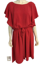 Adrianna Papell Women&#39;s Crepe Flutter Sleeve Dredd Red 22W NWT - £67.24 GBP