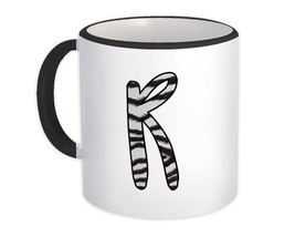 Monogram Letter R : Gift Mug Zebra Letter Initial ABC Animal Print Gift - $15.90