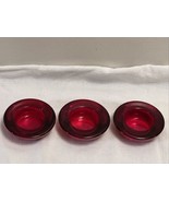 Crate & Barrel Red Glass Tea Light Candle Holders Set Of 3 - $14.84