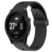For Garmin Forerunner 935 22mm Folding Buckle Hole Silicone Watch Band(Black) - £6.31 GBP
