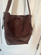 Steve Madden Coffee Brown Faux Leather BMonte Bucket Shoulder Bag boho - $44.55