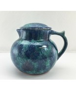 Vintage Christian Ridge Pottery Cupper Coffee Carafe - Mottled Blue Coff... - £18.90 GBP