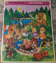 Vintage Puzzle NIGHT CREATURES 1989 Rainbow Works Frame-Tray  20 Piece - $15.95