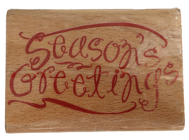 Stamp Craft Rubber Stamp Seasons Greetings Christmas Card Making Words Holidays - £3.98 GBP
