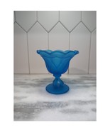 Westmorland Satin Blue Glass Candy Dish, Pedestal Compote, Doric Stemmed... - $451.60 MXN