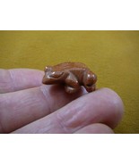 (Y-FRO-505) GOLDSTONE orange gemstone FROG stone CARVING 1&quot; little baby ... - $8.59