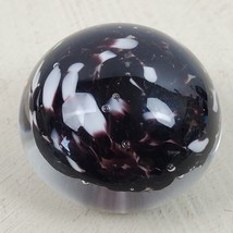 Vintage Murano Style Art Glass Black Red White 1.5&quot; Figurine Paperweight - £33.77 GBP