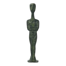 Cycladic Figurine Idol Greek Statue Sculpture Museum Real Bronze Metal A... - $83.50