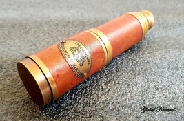 Nautical Telescope Leather and Brass Fine Quality Vintage Telescope 19 inch - £46.43 GBP