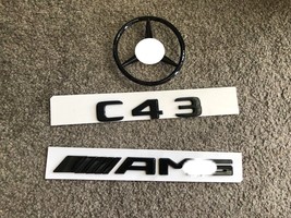 1set Gloss Black Decal for Mercedes C Class W206 C43 AMG Trunk Star Badg... - $25.93