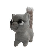 Vintage 60s Wonky Eyed Raccoon Squirrel Toy Figure Flocked 5 &amp; 10 3&quot; Gre... - $5.99