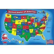 USA Map Jigsaw Puzzle Sturdy Geography Educational Toy Gift For Kids Children - £17.66 GBP