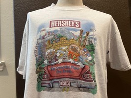 Vintage 90&#39;s Hershey&#39;s Chocolate Grey T-shirt size XL - $32.66