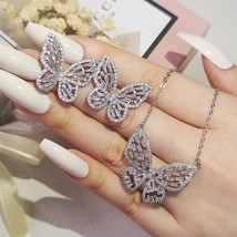 2pcs Pack New Luxury Butterfly silver color bride Dubai Wedding For Women Lady A - £9.56 GBP
