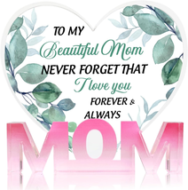 Mothers Day Gifts for Mom, The Best Mother Gift, Acrylic Heart Mothers Plaque Ke - £16.69 GBP