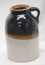 Antique Primitive Salt Glazed Stoneware Crock Pickling Canning Jar Farm ... - $69.29