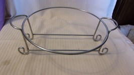 Chrome Silver Round Casserole Bowl Holder With Handles for 9-3/8&quot; Bowls - $40.00