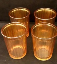 Mid Century Marigold Carnival 6 OZ Glass Juice Glasses  3-5/8&quot; (4) - £22.75 GBP