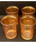 Mid Century Marigold Carnival 6 OZ Glass Juice Glasses  3-5/8&quot; (4) - £22.91 GBP