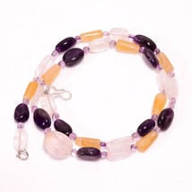 Natural Amethyst Aventurine Crystal Gemstone Beads Necklace 3-15 mm 18&quot; UB-8324 - £7.69 GBP