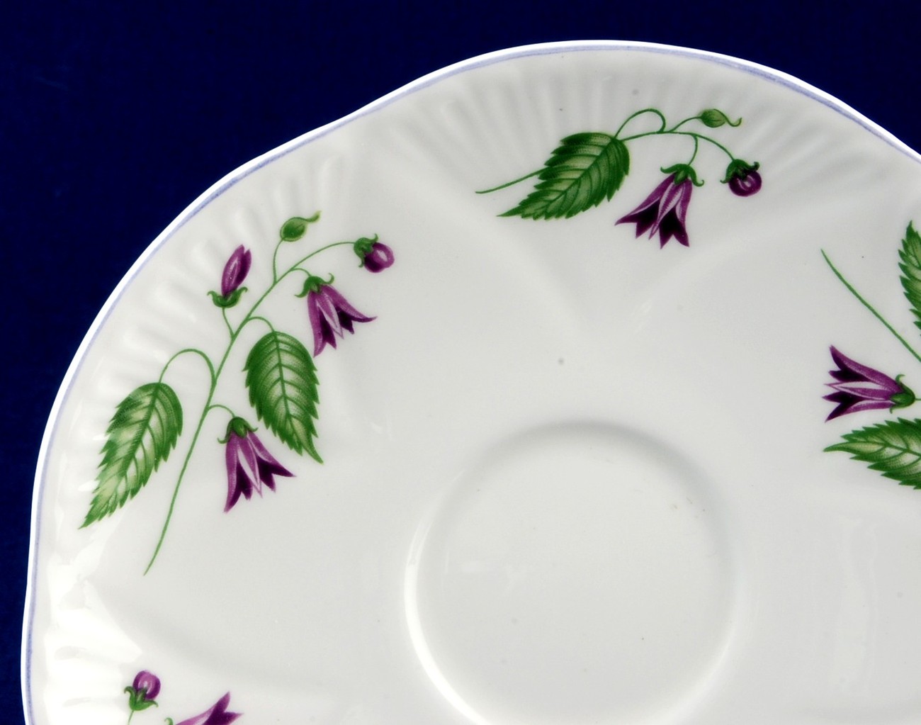 Shelley Campanula Saucer Dainty Shape 13886 Lavender Rim Excellent Item image 2