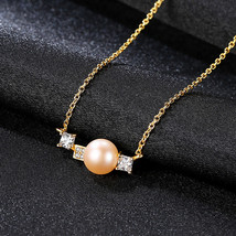 S925 Sterling Silver Freshwater Pearl Necklace Clavicle Chain Silver Pendant Wom - £15.01 GBP