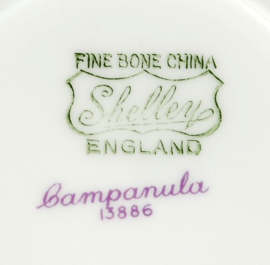 Shelley Campanula Saucer Dainty Shape 13886 Lavender Rim Excellent Item image 3