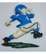 1976 Homco Metal Wall Plaque Football Player #1 7&quot;W x 8&quot; Tall Blue Jersey - $10.84