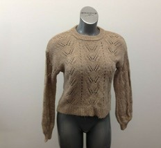 American Eagle Cropped Fit Sweater Women’s Medium Light Brown Long Sleeve  - £9.30 GBP