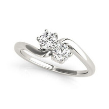Love Forever Engagement Ring 2.00Ct Round Two Diamond 14k White Gold Over Size 6 - £109.42 GBP
