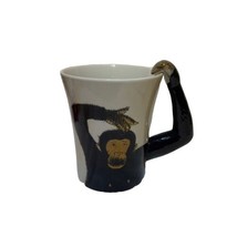 Pier 1 Imports “Monkey Mug” Hand Painted Stoneware  3D Chimp Arm Handle 18oz Cup - £11.30 GBP