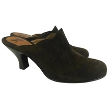 Sofft Brown Suede Slip On Scalloped High Heel Mules Women Clog Shoes Sz 10 M - £19.91 GBP