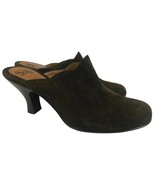 Sofft Brown Suede Slip On Scalloped High Heel Mules Women Clog Shoes Sz ... - £18.65 GBP