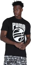 Puma Men&#39;s Crewneck Posterize Graphic Basketball T-Shirt Black /White-Large - $19.97