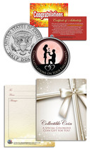 ENGAGEMENT CONGRATULATIONS Gift Keepsake JFK Kennedy Half Dollar US Coin - £6.76 GBP