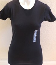 Alternative Women&#39;s Short Sleeve Crew Neck Basic T-Shirt Black Sz S M - $10.79