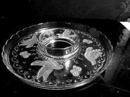 Vtg Indiana Glass SPRING GARDEN 11 7/8&quot; Round 1 Piece Chip &amp; Dip Server ... - $16.83